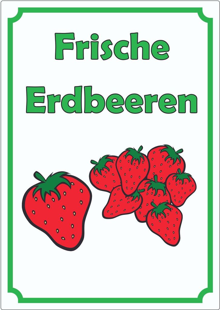 Werbeaufkleber Aufkleber Erdbeeren Hochkant A7 (74x105mm)