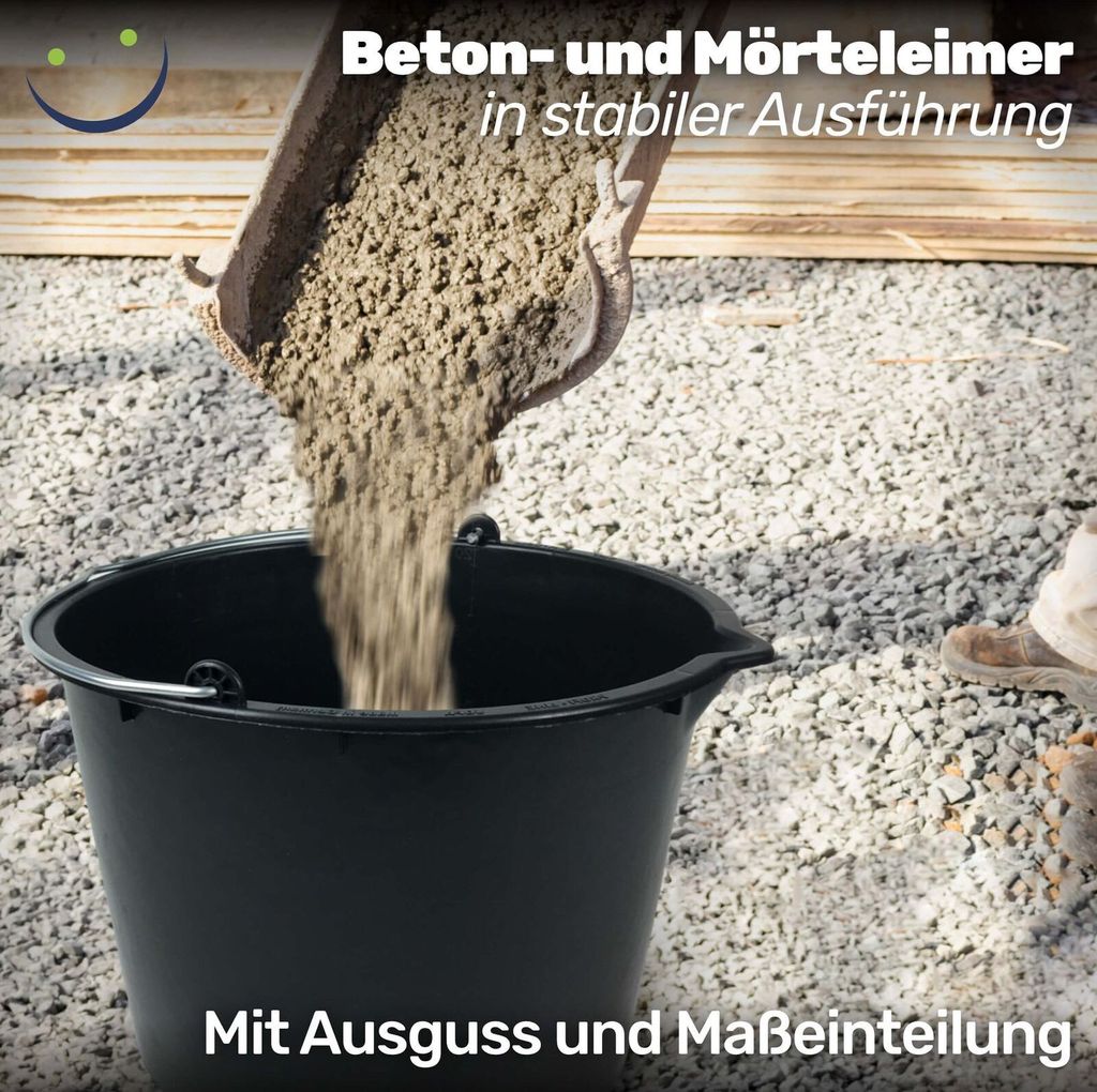 Baueimer 20L Betoneimer Ausguss, Menge:10