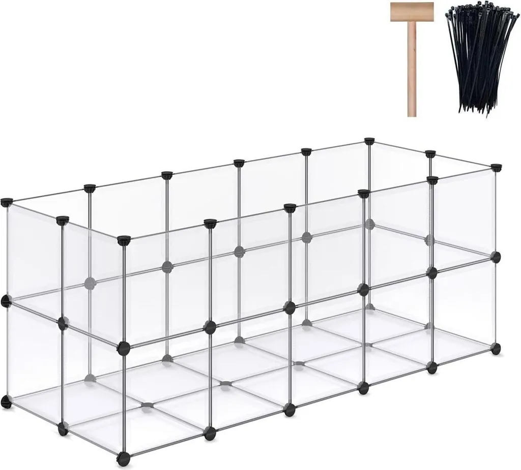 Enclos modulable pour petit lapin et cochon d'Inde, parc XXL 155x63x63 cm