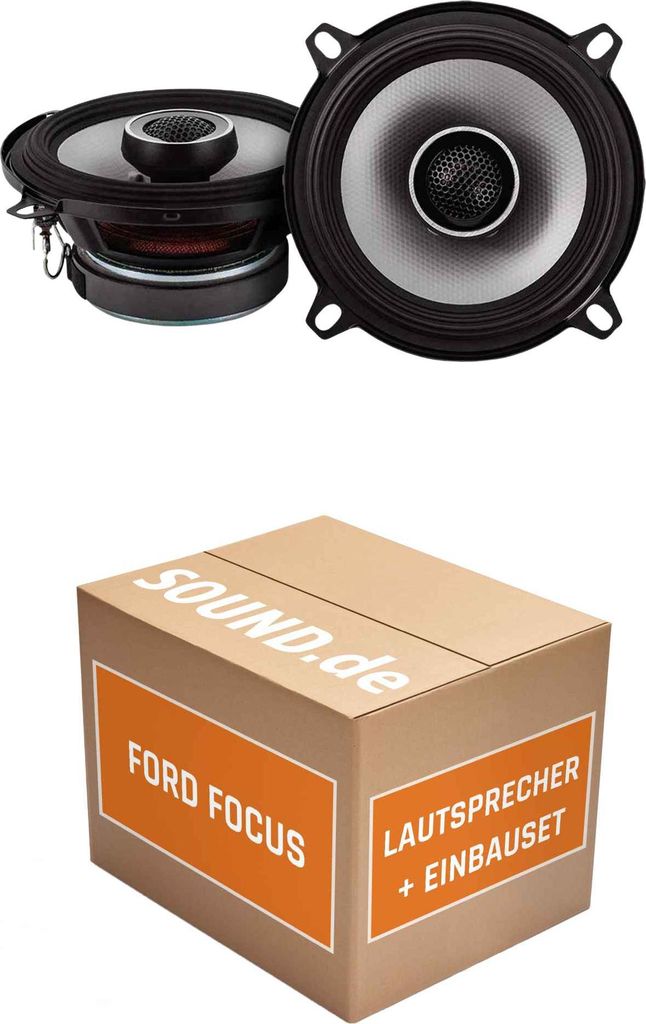Lautsprecher Boxen Einbaupaket 13cm, Heck Alpine S2-S50 passend für Ford Focus 99 | 2x Tief-Mitteltöner mit separaten Hochtöner 170W MAX