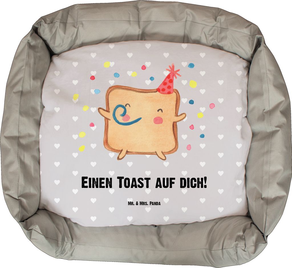 Mr. & Mrs. Panda Hundekissen Toast Party - Grau Pastell - Produktbild 