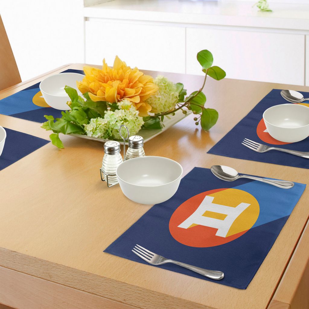 ABAKUHAUS Sternzeichen Zwillinge Platzmatten, Horoskop-Zeichen mit Buntem Grafikdesign in einem Kreis auf blauem Hintergrund, Tiscjdeco aus Farbfes...