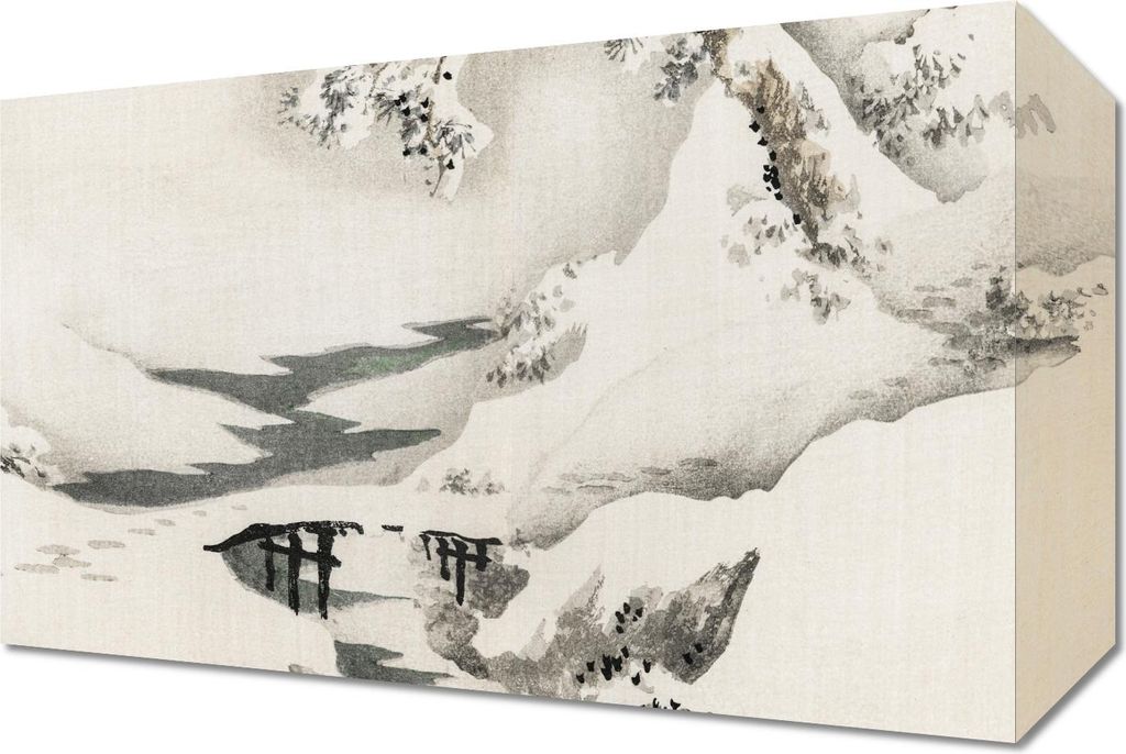 Bild 30x20cm Snowscape, Kōno Bairei Japanisches Vintage für das Wohnzimmer