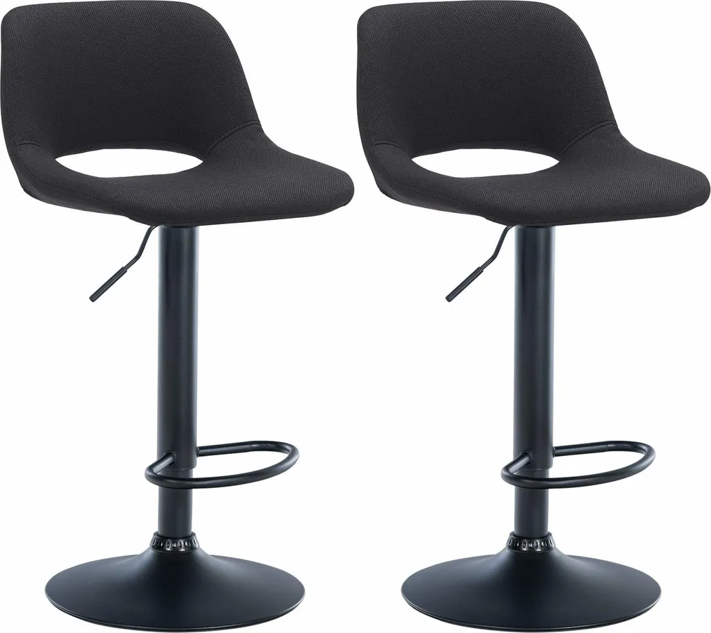 Set 2 Sgabelli Bar Camden Tessuto Crema e Metallo Bianco Design