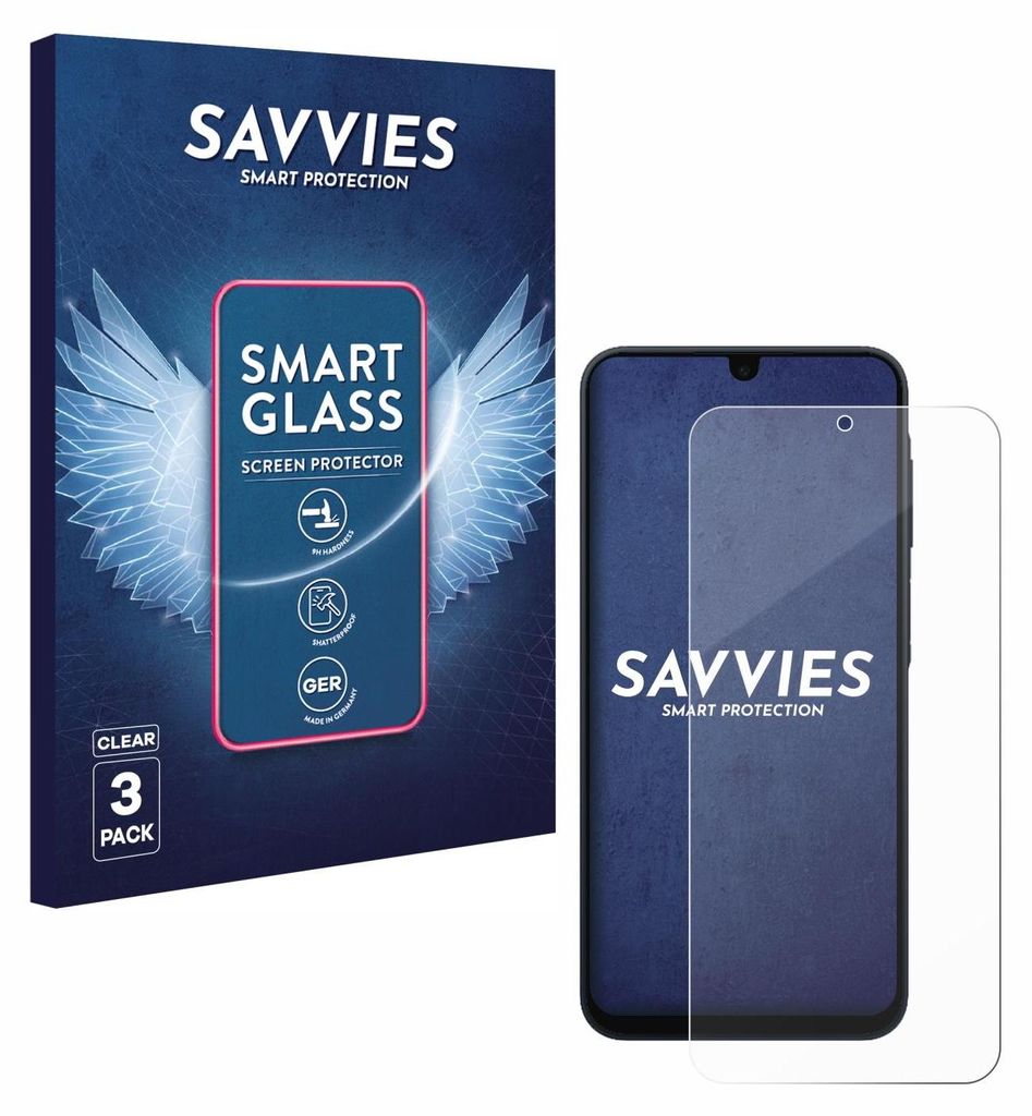 3x Savvies Schutzglas Folie für Samsung Galaxy A17 5G 9H Produktbild 