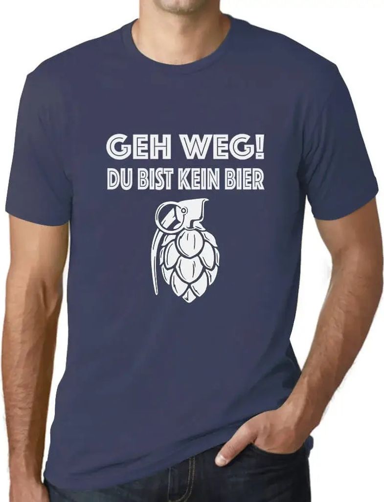Herren Grafik T-Shirt Geh Weg Du Bist Kein Bier Öko-Verantwortlich Vintage Jahrgang Kurzarm Lustige Druck Geburtstag Geschenk Mann