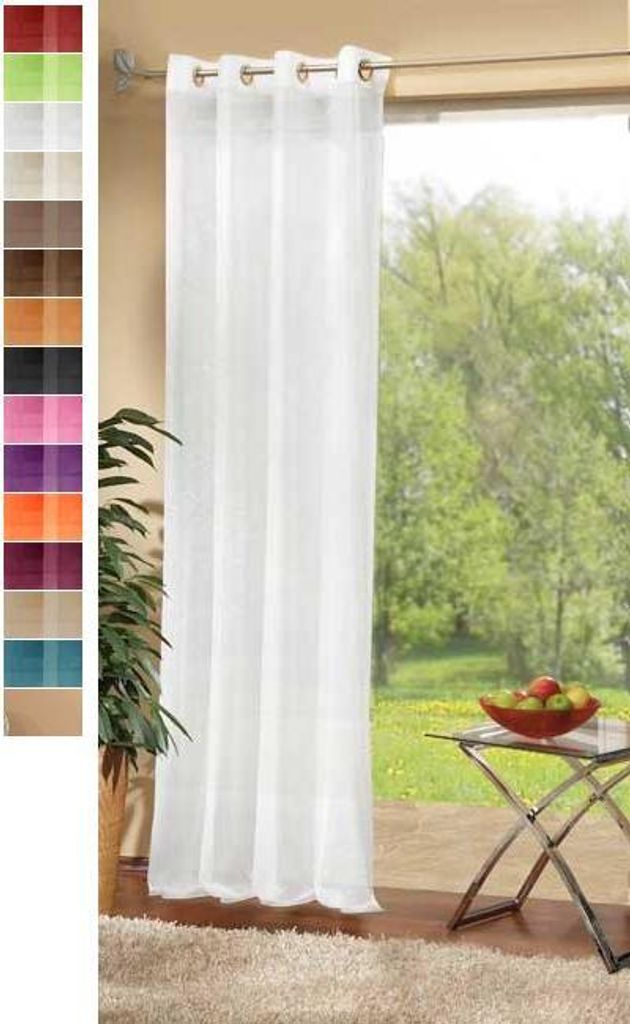 SCHLAUFENGARDINEN Voile 2er Set 245x140 cm Türkis jetzt