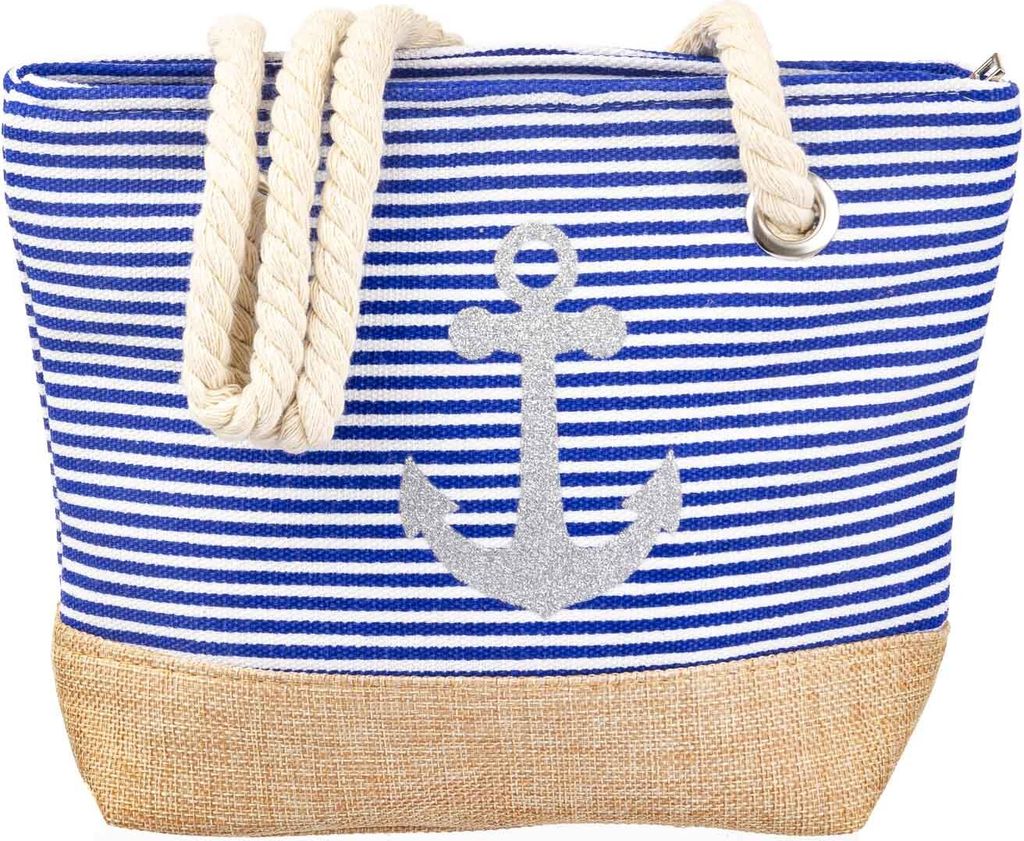 Cepewa Mini Strandtasche Anker Maritim hellbalu-gestreift Produktbild 