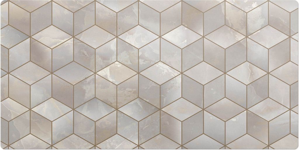 Geometrisches 3D-Muster– Schreibtischunterlage – Schreibtisch Tischunterlage – 90x45 cm – Unterlage Groß Schreibtischmatte