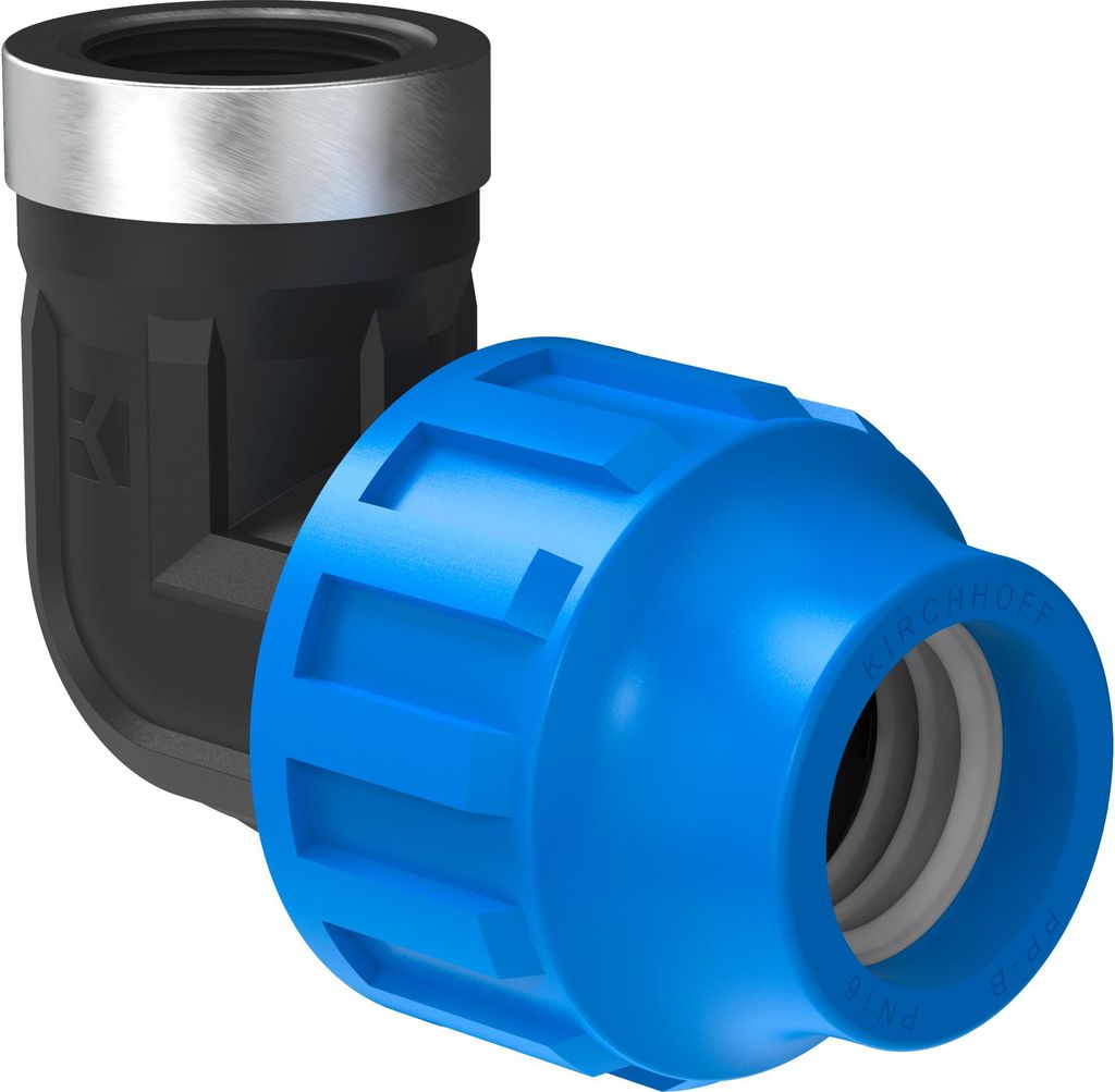 Kirchhoff Verbindungswinkel 90°,  32 mm x 1"IG für HDPE Produktbild 