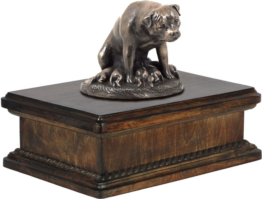 West Highland White Terrier, Weißer Hochlandterrier, Westie - Hund Ascheurne, klassische Urne mit Statue, elegante Urne mit Hund von der Marke Art...