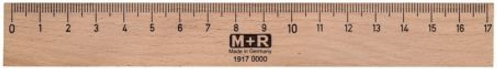 Standardgraph Holzlineal mit Stahleinlage 17 cm, aus Buchenholz, unlackiert