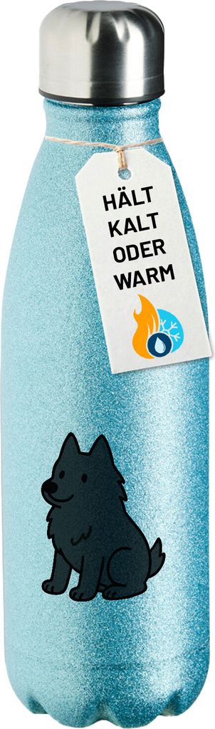 Huuraa Trinkflasche Schipperke Comic Schippi 500ml Blue Edelstahl Wasserflasche Trinkflasche Geschenkidee