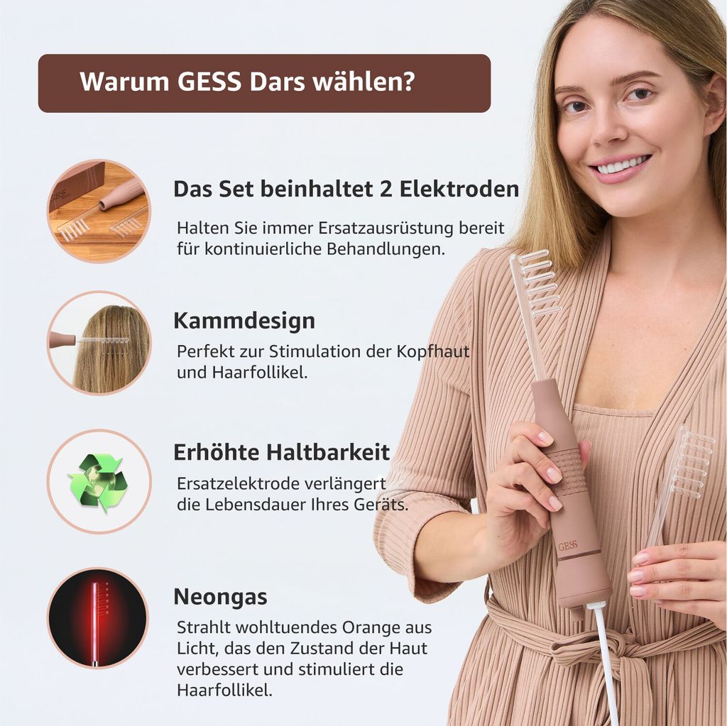 Darsonval, Hochfrequenz, Haarbehandlung, Anti-Haarausfall, Produktbild 4