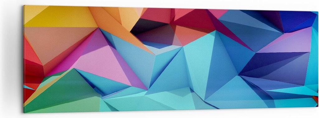 Bild auf Leinwand - Leinwandbild - Formen futuristisch geometrisch - 160x50cm - Wand Bild - Wanddeko - Leinwanddruck - Bilder - Kunstdruck - Leinwa...
