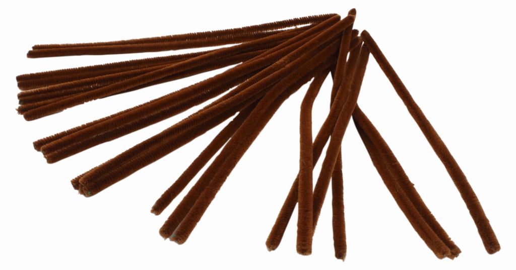 20 Draht Pfeifenreiniger 9 mm Länge 30cm CHENILLE, braun