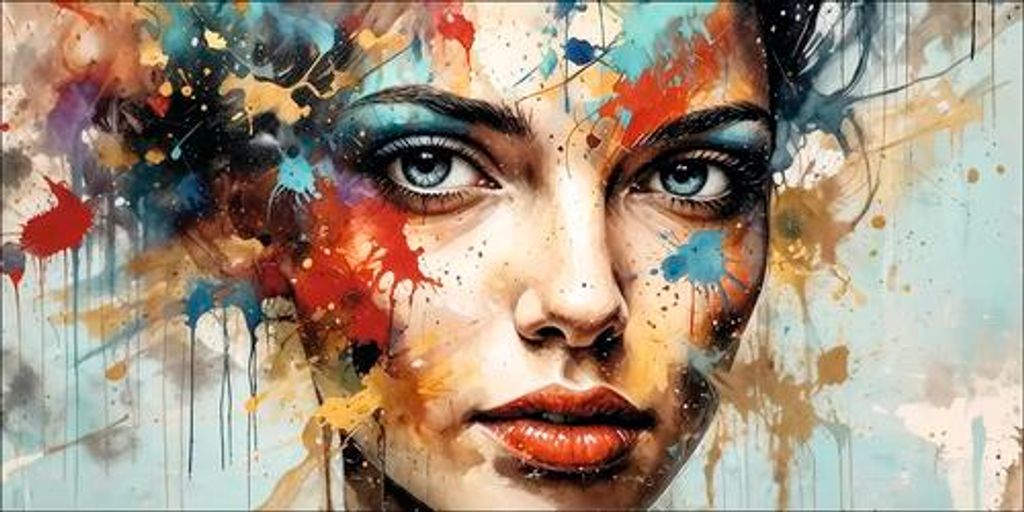 Leinwandbild Colorful Woman Portrait IV 100x50 cm