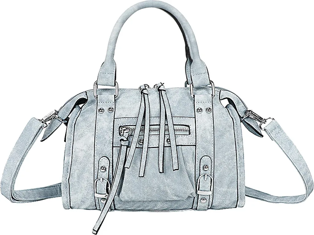 Gallantry Sac Bowling Bleu pour Femme avec Anses Longues et Zip Déco