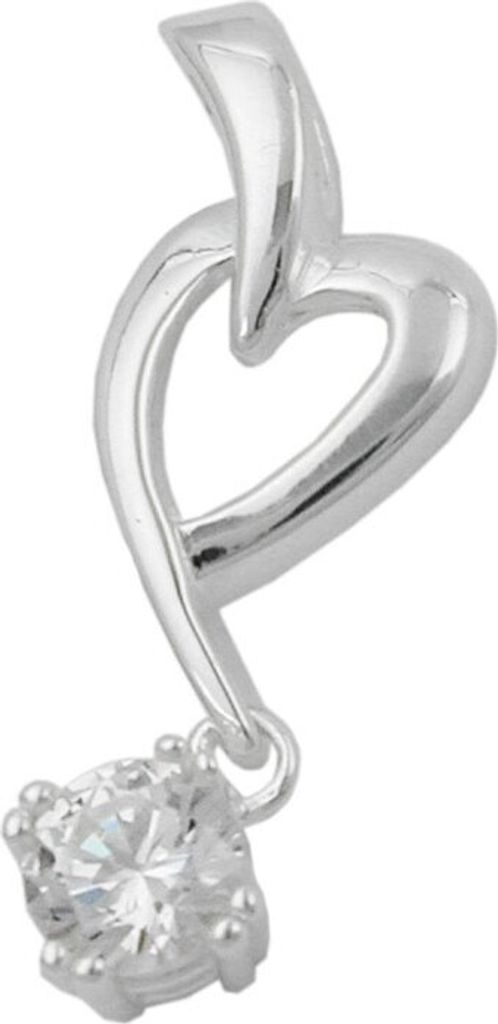 Anhänger Herz Herzform mit Zirkonia weiß 925 Echt Silber Damen Silberanhänger