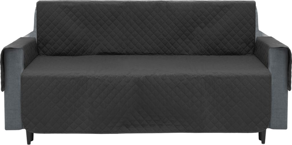 Sofa Schutz Abdeckung, Sofabezug, Gesteppt, Reversible, Stabil, Schutz vor Verschmutzung durch Hund, Kind, Katzen, mit Tasche, Schwarz, Sofa 150 cm