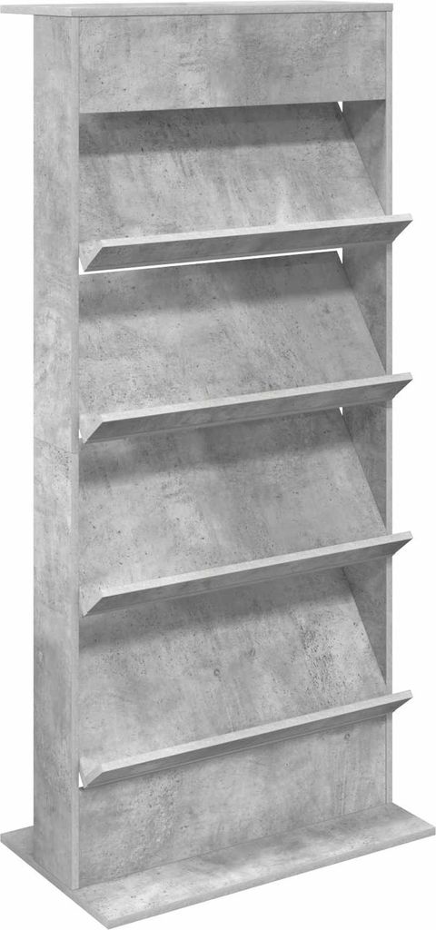vidaXL Magazinregal Beton Grau 70 x 41 x 156 cm Holzwerkstoff