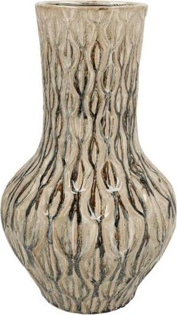 Vase Stein Boa Grün – H39xB23cm – Große Keramikvase in edler Steinoptik – Dekovase für Trockenblumen & Kunstpflanzen – Stilvolle Deko f...