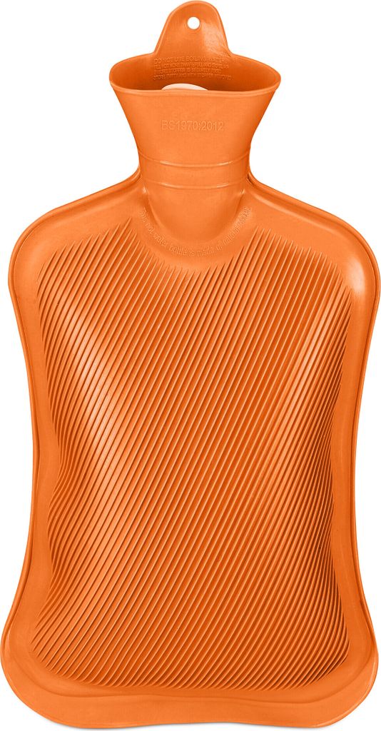 relaxdays Orange Wärmflasche 2 Liter