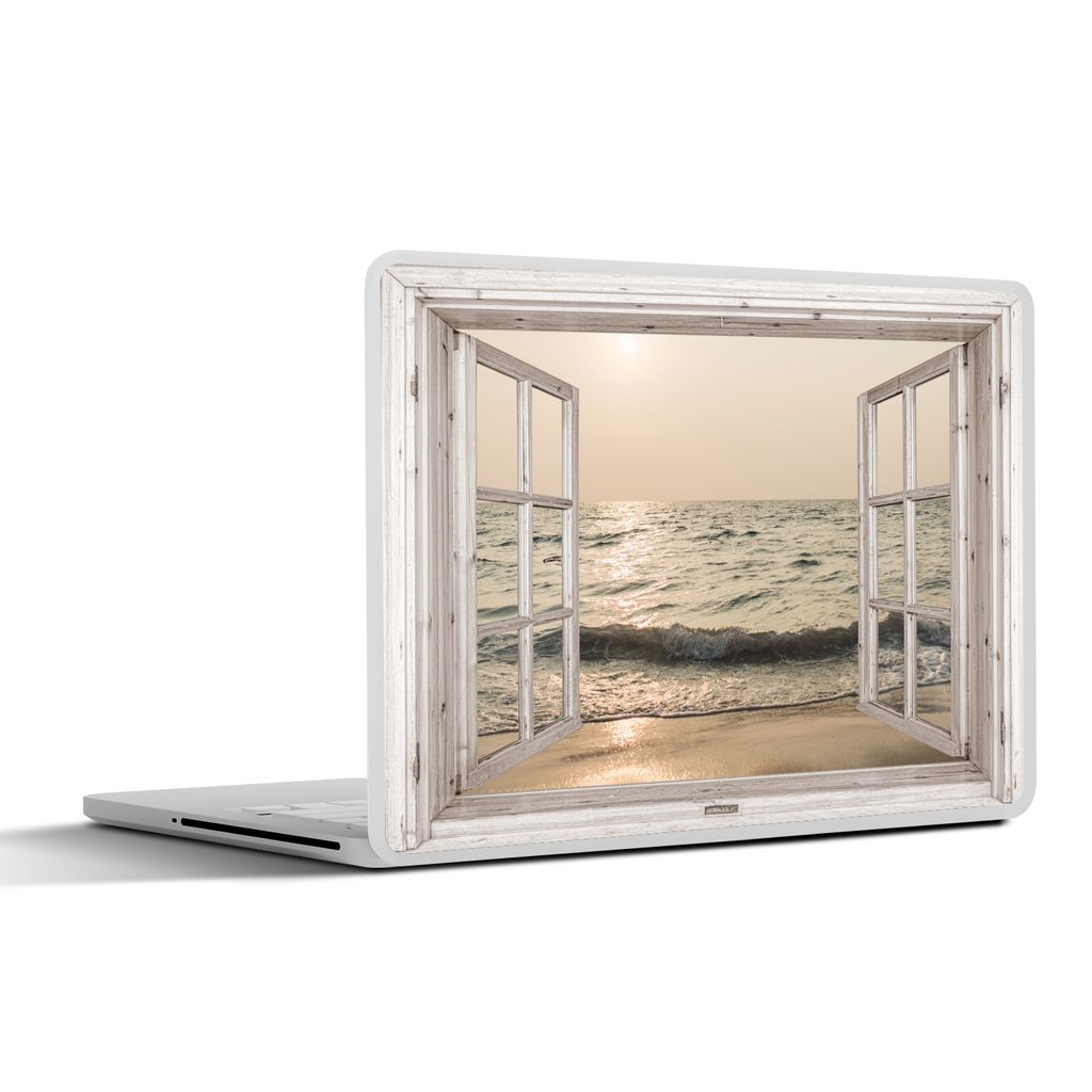 MuchoWow Laptop Aufkleber Sticker Cover Aussicht - Meer - Strand 31x22.5 cm - Laptop-Deko