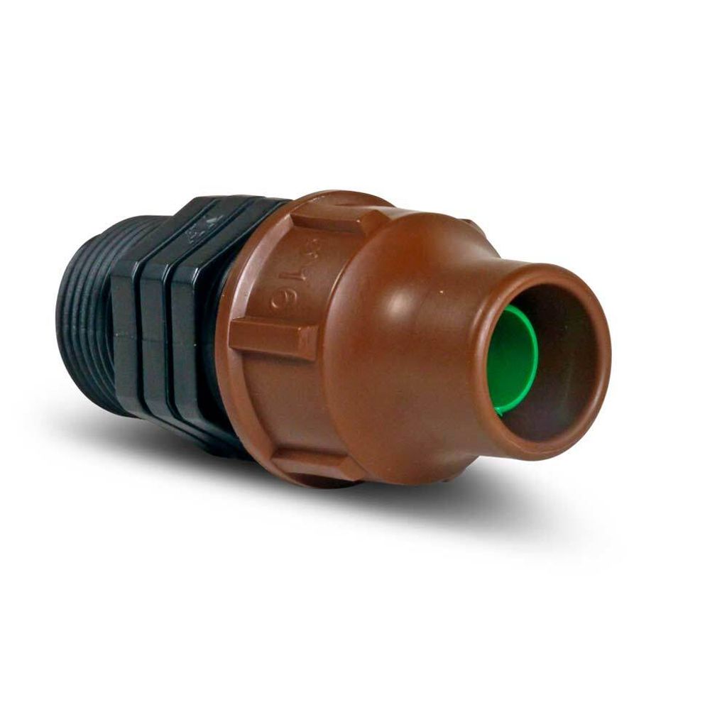 Rain Bird Kupplung PP 16 mm x 3/4 lock x Außengewinde Braun Produktbild 