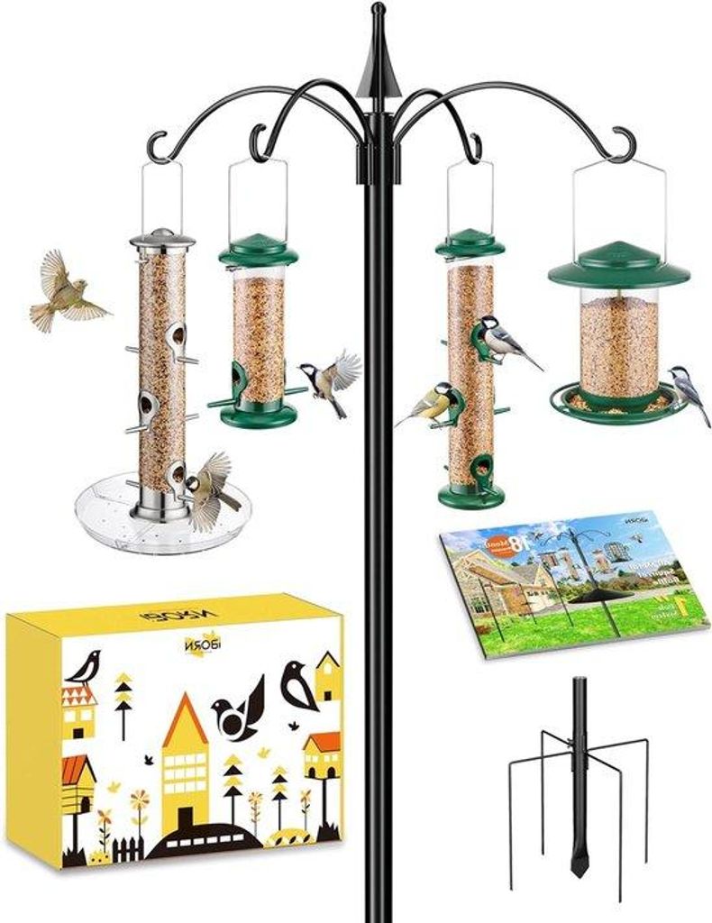 Hochwertiger Gartenzier für Sichtschutz - 200 cm Länge - Robust und Hochbelastbar - 4 Haken - Mit Pfahlstabilisator - 25 mm dicke Stahlplatte.