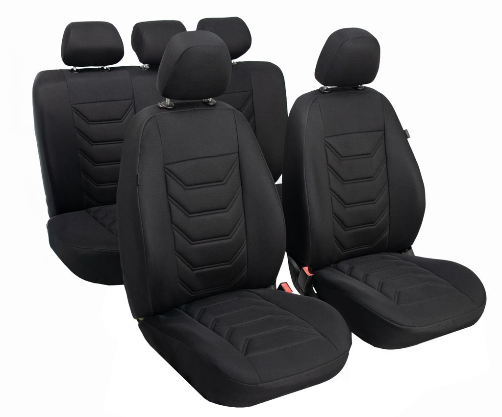 Autobezüge Sitzbezüge Schonbezüge Sitzbezüge Sitzschoner car covers Comfort Komplett Set Universal (Schwarz)