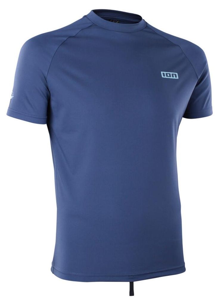 ION Elasthan-Rashguard-Langarmshirt für Herren, blau-nachts, Größe 56/XXL, Neopren und Trapez.