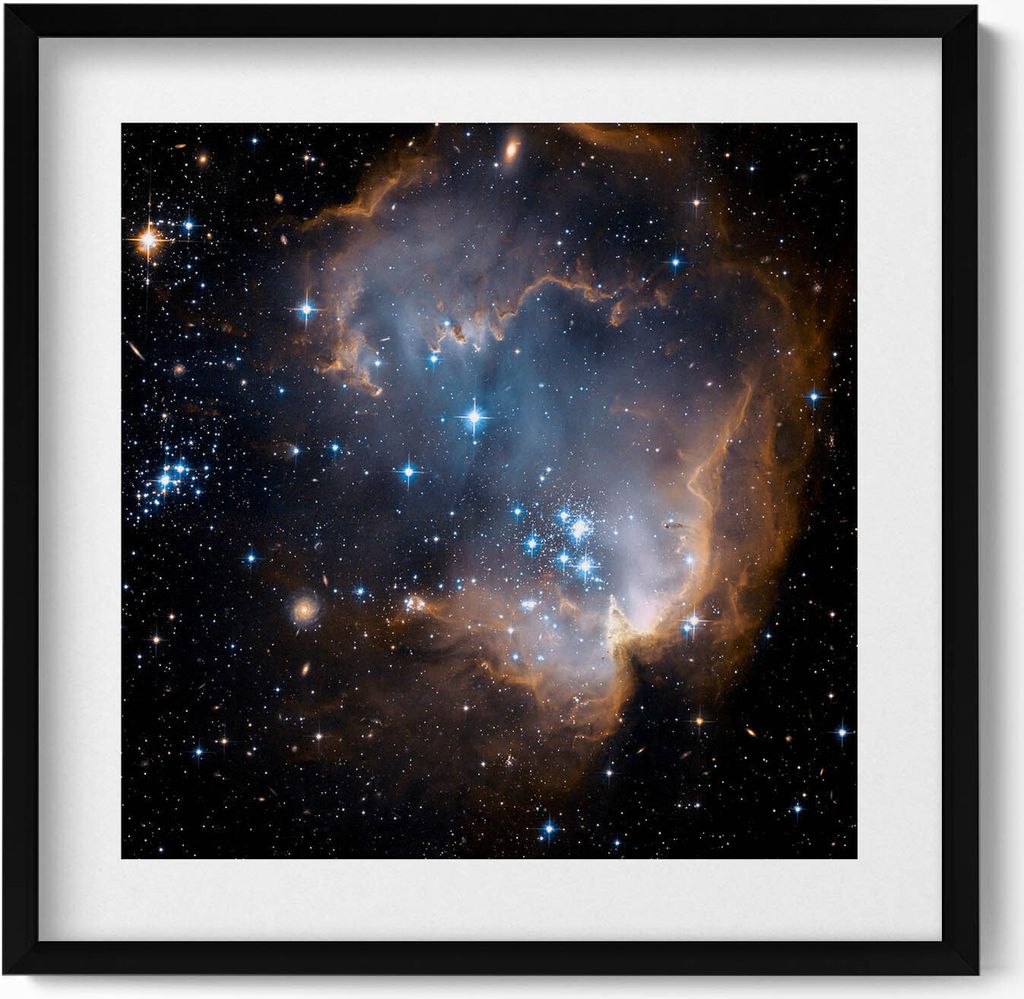 NASA-Foto Weltraum und Sterne– Wandbild mit Rahmen – Gerahmtes Bild – Wanddekoration – 50x50 cm – Schwarz Rahmen