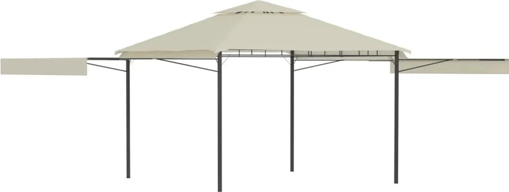 The Living Store Pavillon de Jardin 3x3m avec Double Toit Extensible