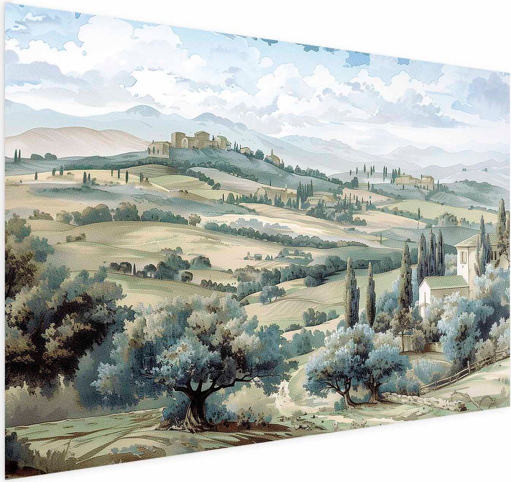 Posterpapier Poster - Landscape with Sunny Green Fields 42x29.7 cm Landschaften c-H-10043-ao-a