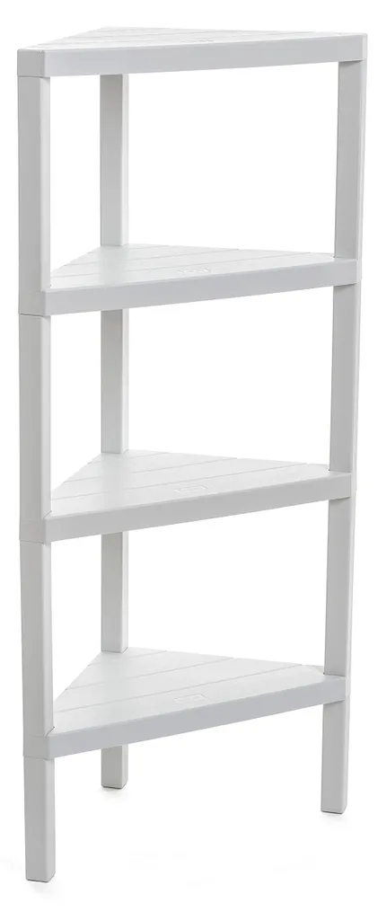 Étagère d'angle salle de bain Lombok Blanc 4 tablettes avec Quick Fix
