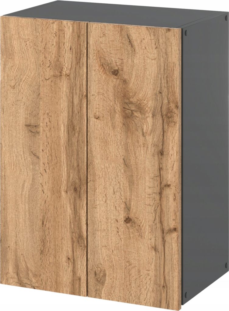 Badezimmer-Wandschrank - Badschrank Badezimmermöbel Waschküche Waschmaschinenregal Hängeschrank Badmöbel mit Stauraum Grau Wotan Eiche 40cmx60c...