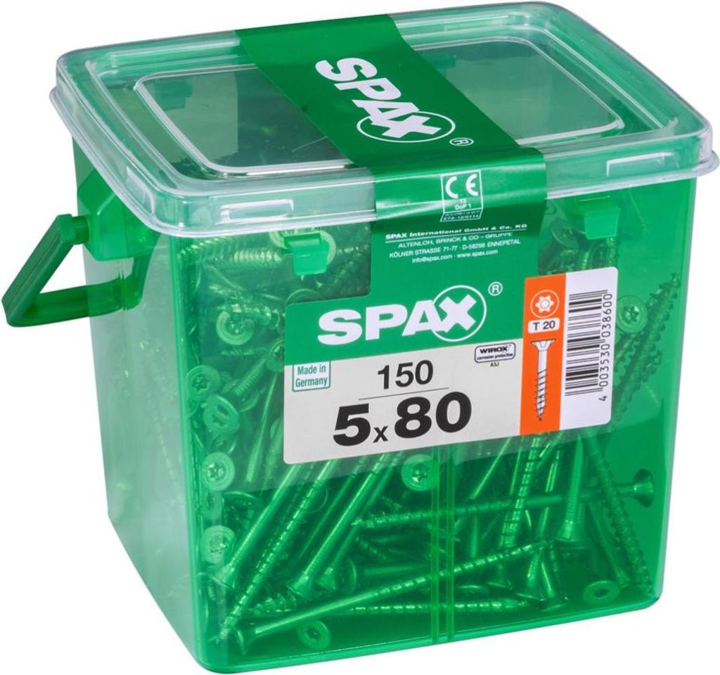 Set 150 viti SPAX Torx in acciaio a testa svasata, Diam.5 Immagine del prodotto 