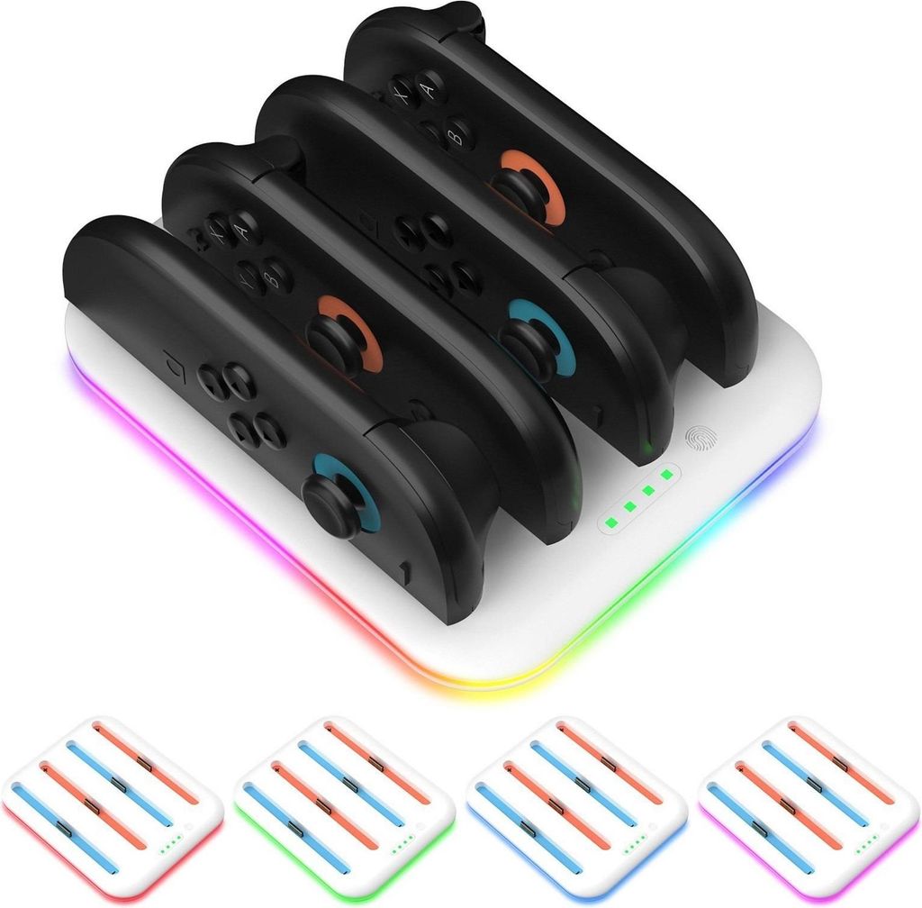Für Nintendo Switch 2 4-fach Controller Ladestation RGB Weiß