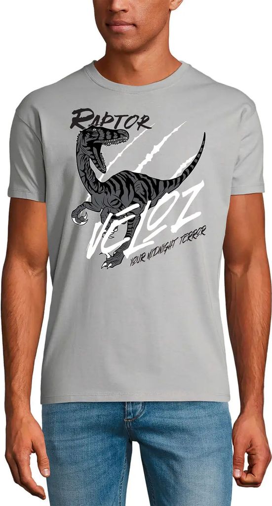 Herren Grafik T-Shirt Raptor veloz - Mitternachtsalptraum – Raptor Veloz - Midnight Nightmare – Öko-Verantwortlich Vintage Jahrgang Kurzarm Lu...