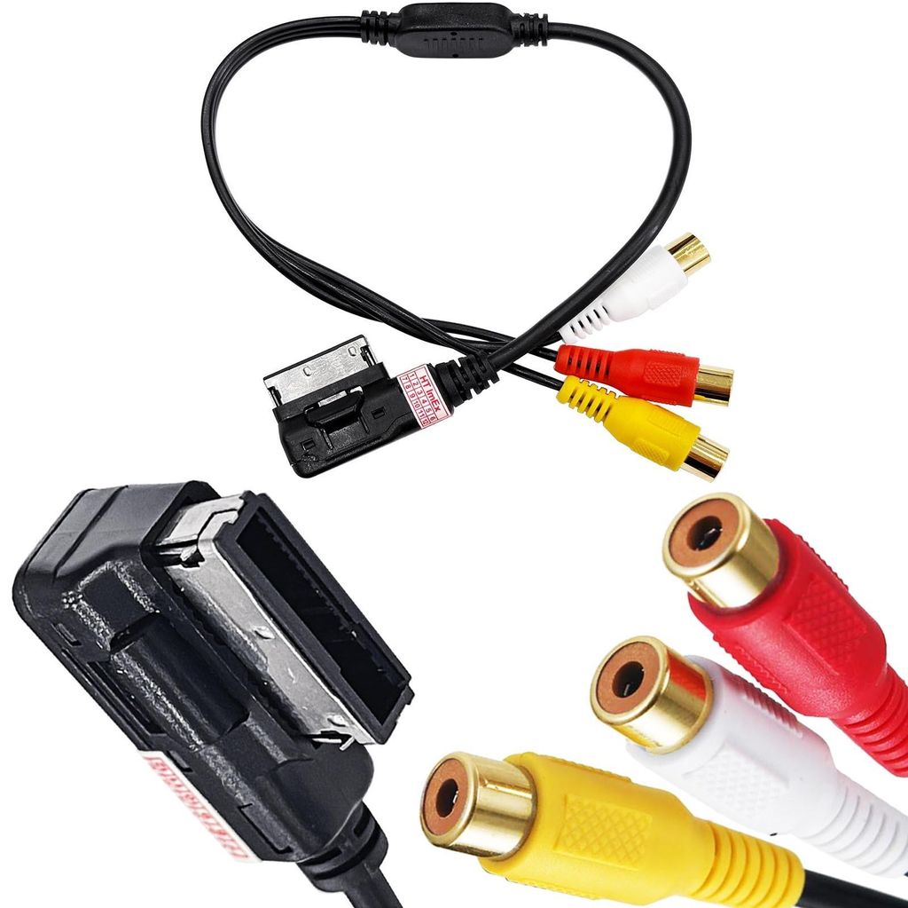 3 Cinch RCA AMI MMI Kabel kompatibel mit Audi MMI (z.B. Teilenummer 4F0051510AA)