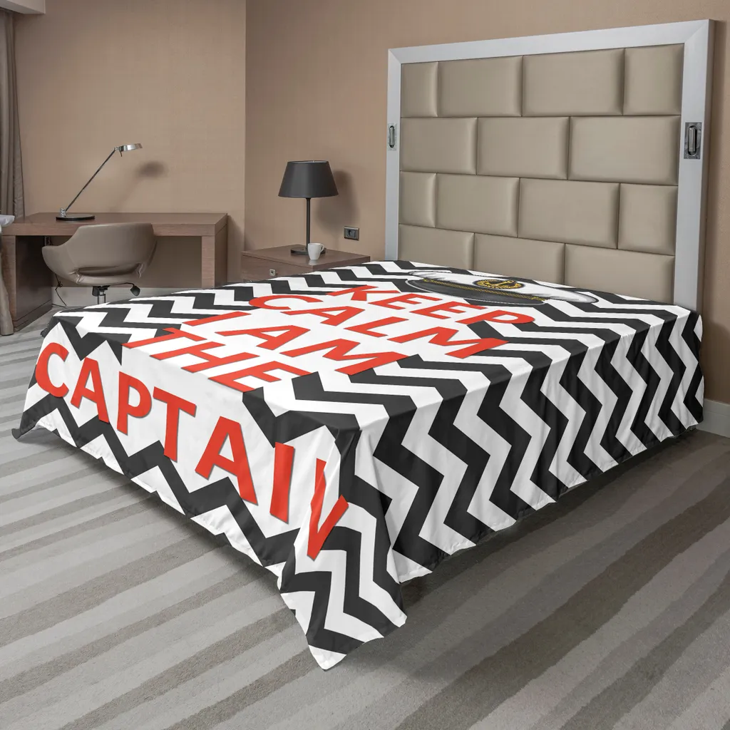 Drap de lit anti-plis et facile d'entretien motif marin gris et blanc