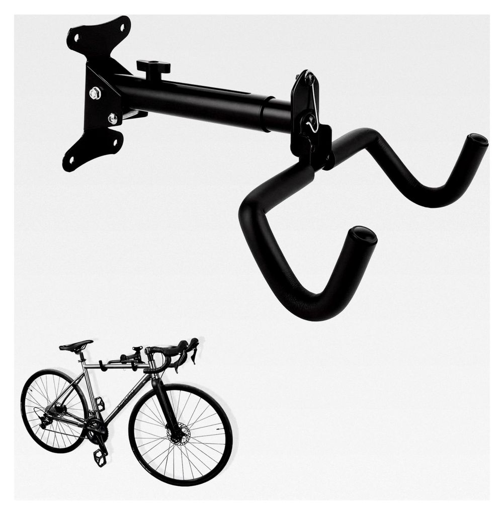 Fahrrad Wandhalterung, klappbare Halterung für Garage, Keller und Wohnung bis 20 kg für E-Bikes, Mountainbikes, Rennräder und weitere Fahrräder