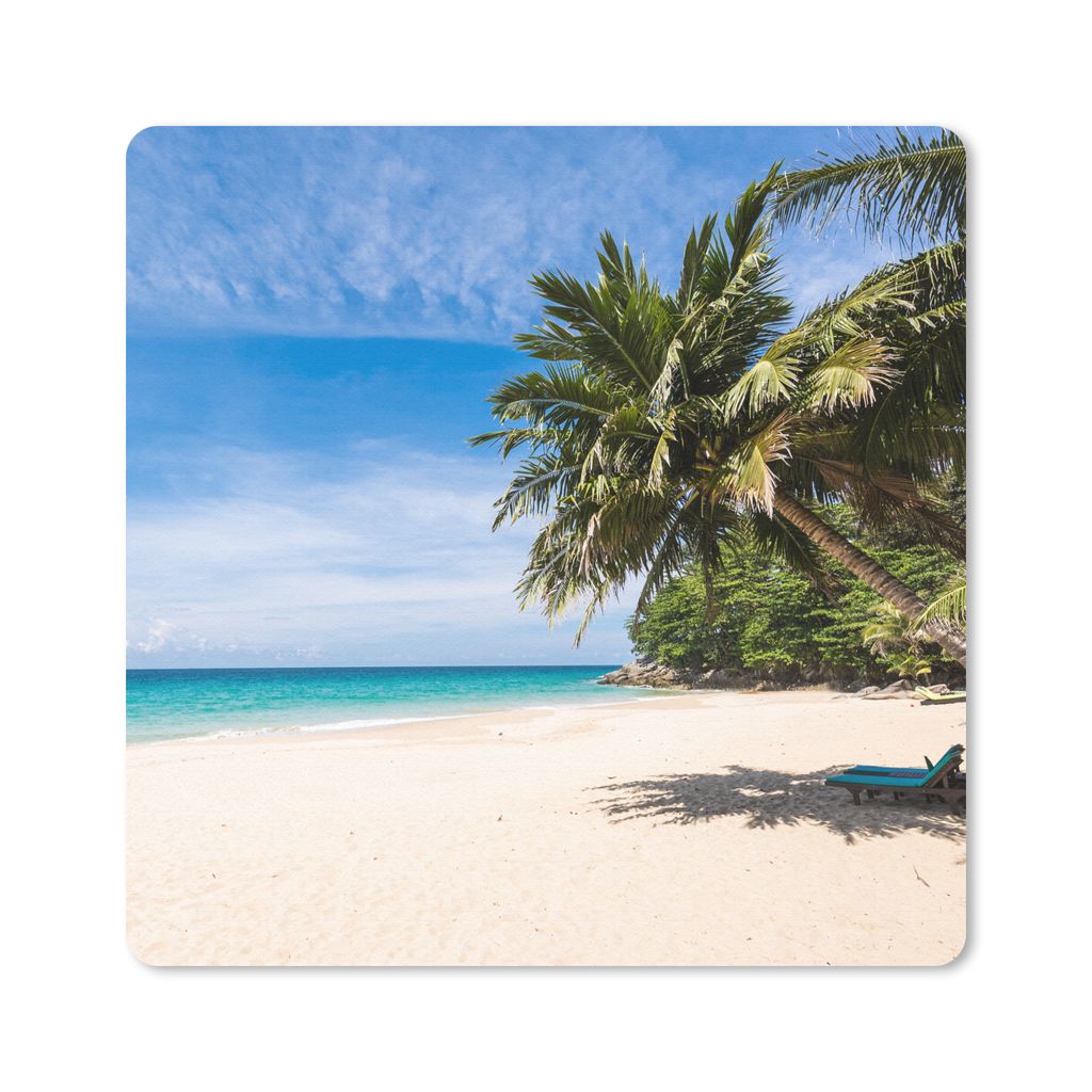 MuchoWow Mauspad Mousepad Strand - Tropen - Meer 30x30 cm - Mousepads - Maus Mat - Pad - Mausunterlage - Gaming