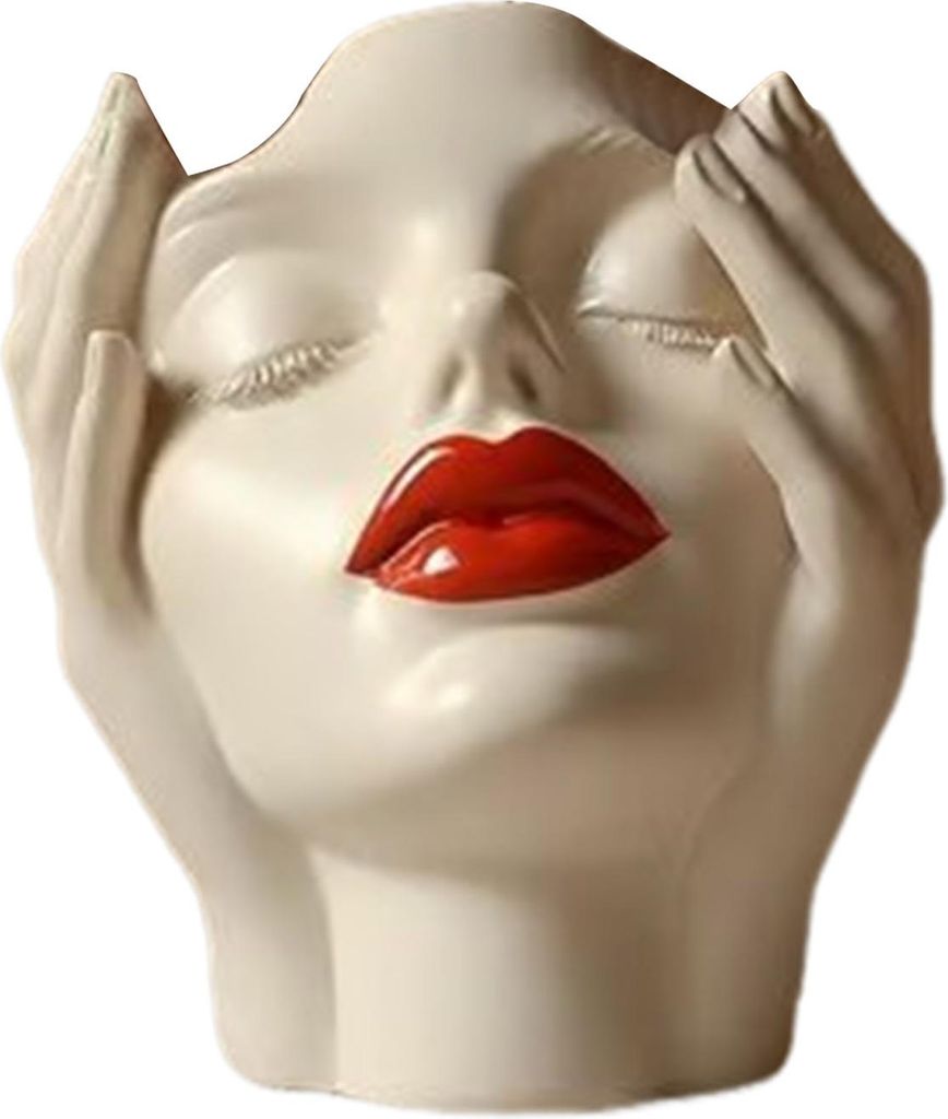 Stifthalter mit weiblichem Konturdesign, handgefertigt, künstlerische weibliche Kopfvase, minimalistischer Make-up-Pinselhalter für Zuhause, Wohn...