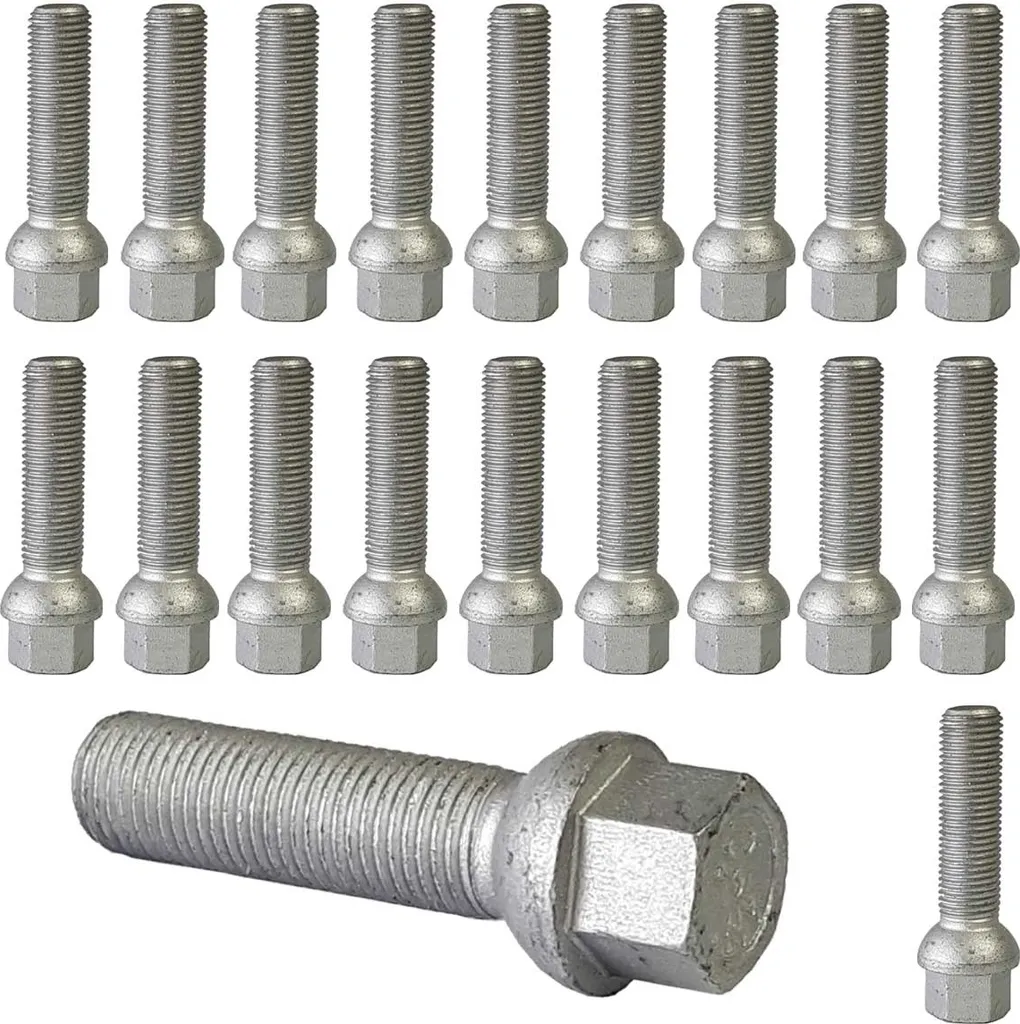 Set 20 Bulloni M14x1.5x37mm Collare Sferico R12 - Spedizione Veloce