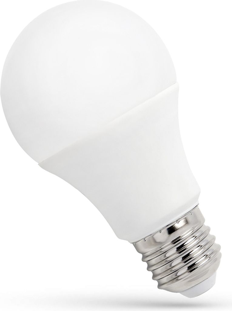 A white LED light bulb with a silver screw base, shown against a white background.