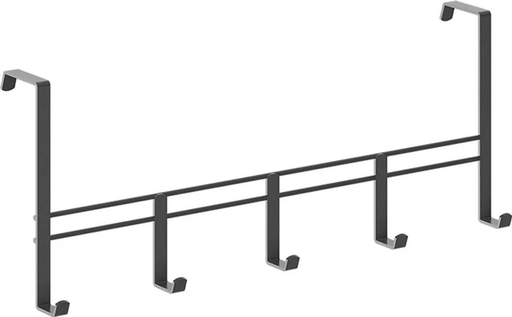 Appendiabiti Sopra Porta Metaltex Nero - 5 Ganci Anti-Graffio