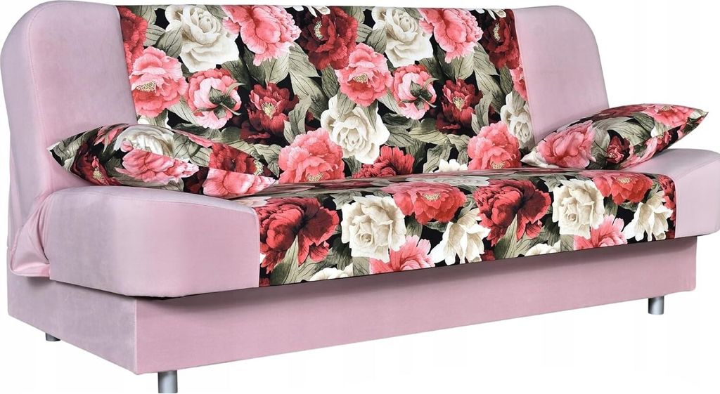 Family Meble Couch Sara Print Duo Schlafsofa Schlafcouch mit Bettkasten Freistehendes Lounge Sofa zum Entspannen Für Wohnzimmer Wartezimmer (Fl1/T...