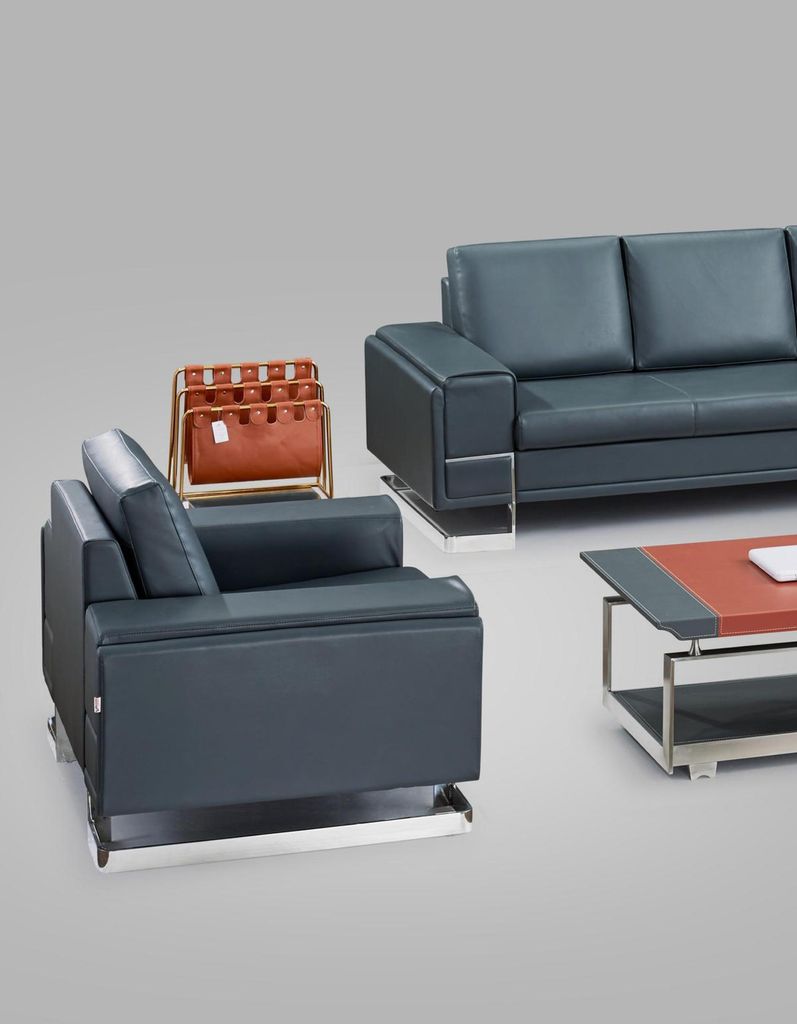 Kunstleder Sofa Set in Schwarz modern und elegant